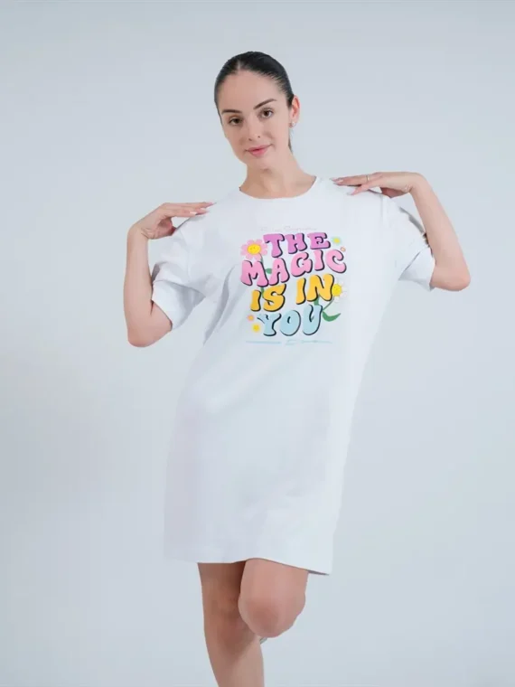 S-LINE ДАМСКА РОКЛЯ - Бял, XS