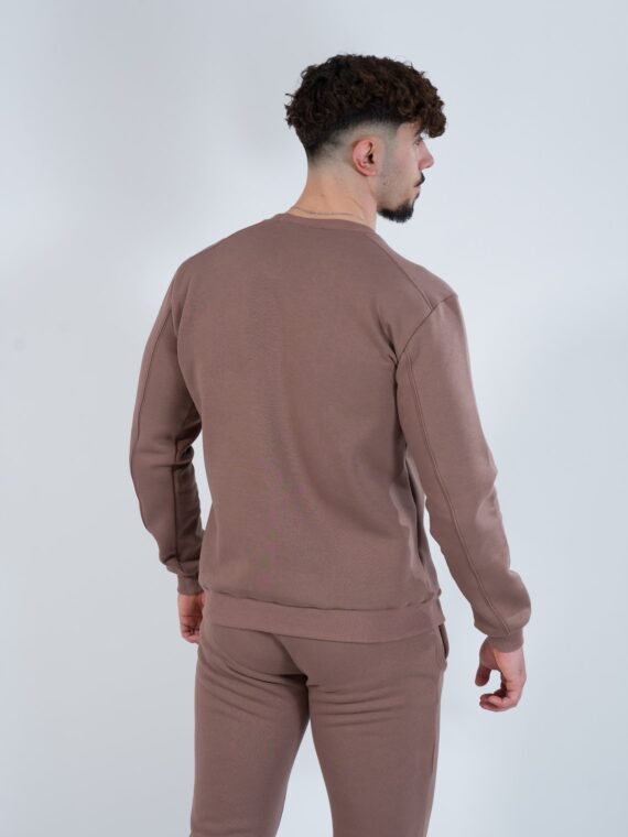 S-LINE БЛУЗА SOLID FLEECE CUFED - Кафяво, L