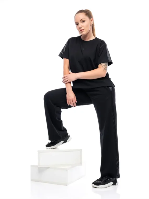 Дамски екип S-LINE SilkyStrip - Черен, XL