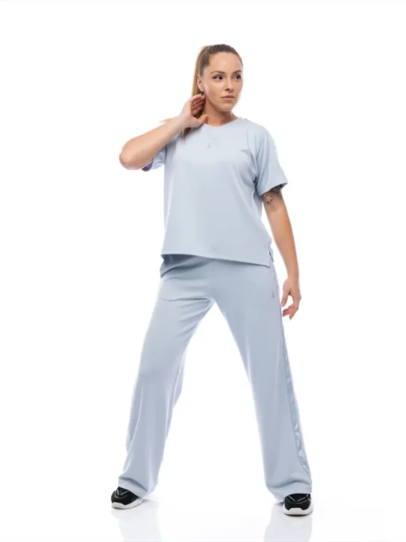 Дамски екип S-LINE SilkyStrip - Светлосин, M