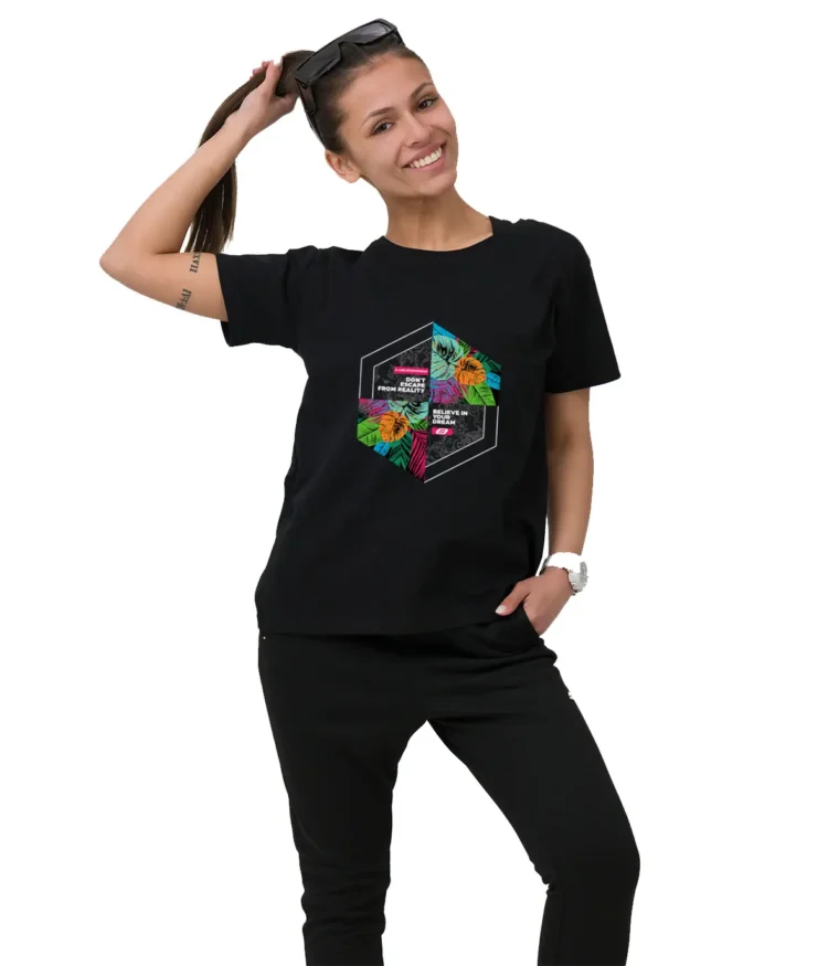 Black-women-t-shirt-Flowers-1