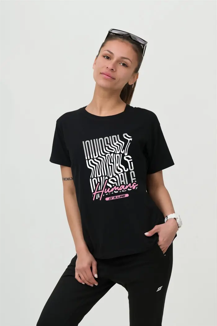Black-women-t-shirt-White-letters-2